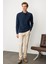 Erkek Polo Yaka Sweatshirt Lacivert 5