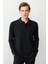 Erkek Polo Yaka Sweatshirt Siyah 1