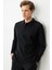 Erkek Polo Yaka Sweatshirt Siyah 5