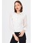 Beyaz Şifon Kollu Gömlek Yaka Bluz 9478 2