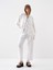 Kadın Beyaz Oversize Keten Ceket 4