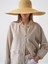Kadın Naturel Oversize Keten Ceket 4