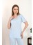 Modaserdem Mdsrdm Kadın Kısa Kol Pamuk Penye Pijama Takım Mavi 4213 2