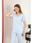 Modaserdem Mdsrdm Kadın Kısa Kol Pamuk Penye Pijama Takım Mavi 4213 5