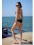 Kadın Yandan Bağlamalı Yarım Destekli Fiyonklu Alt Üst Bikini Takım Lacivert 35015 4