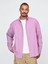Erkek Mor Desenli Oxford Big Gömlek 1