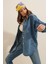 0662 Denim Balon Kollu Kot Ceket - Mavi 5
