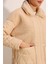 5182 Peluş Detaylı Oversize Şişme Mont - Bej 4