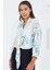Oversize Dökümlü Crop Saten Gömlek 906 - Mint 3