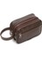 Erkek Bileklik Kemerli Portföy Clutch Traş Kozmetik El Çantası NEW344 - Kahverengi 3