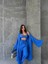 Krınkıll Büstiyer-Pantolon-Kimono Takım - Mavi 4