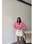 Crop Poplin Gömlek Yaka Kenar Dantel Detaylı - Pembe 3
