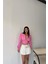 Crop Poplin Gömlek Yaka Kenar Dantel Detaylı - Pembe 4