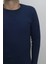 Fistan Store Erkek Indigo Düz Spor Kesim Normal Kalıp Bisiklet Yaka Uzun Kollu Body 2