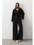 Beli Bağlamalı Tunik ve Beli Bağlamalı Pantolon Takım - Siyah 3