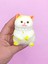 Kedi Süslü Squishy Kedi Taba Sukuşi Tüylü Yumuşacık 8 cm - Sarı 1