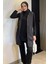 Kadın Tesettür Kapitone Desen Kapüşonlu Yelek Tunik Pantolon Üçlü Takım P-00014560 2
