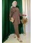 Gül Figürlü Tesettür Yazlık Tunik Pantolon Ikili Takım P-00012117 1