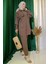 Gül Figürlü Tesettür Yazlık Tunik Pantolon Ikili Takım P-00012117 2