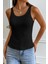 Kadın Siyah Kolsuz Kalın Askılı Uzun Crop Top Bluz & Atlet 3