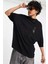 Hunors - Oversize Rose Unisex Siyah T-Shirt 2
