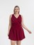 Aquaviva Kadın Bordo Büyük Beden Dakota Kruvaze Detaylı Şortlu Elbise Mayo 1