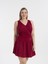 Aquaviva Kadın Bordo Büyük Beden Dakota Kruvaze Detaylı Şortlu Elbise Mayo 2