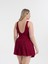 Aquaviva Kadın Bordo Büyük Beden Dakota Kruvaze Detaylı Şortlu Elbise Mayo 4