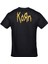Korn Ön Arka Baskılı Unisex Siyah Tshirt 2