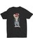 Hip-Hop Cool Ayı Teddy Bear Unisex Siyah Tişört 1