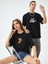 Siyah Unisex Ikili Tom ve Jery Baskılı Oversize T-Shirt 1
