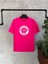 Vintage Baskılı Koyu Pembe Oversize Erkek Tshirt 1