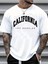 Unisex Tasarım California Los Angeles Baskılı Oversize %100 Pamuk T-Shirt 1