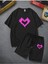 Butterfly Baskılı Oversize Pamuk Penye Kumaş Siyah Tshirt 1