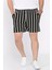 Bel Bağcıklı Çizgi Desenli Erkek Şort P-00017047 1