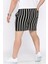 Bel Bağcıklı Çizgi Desenli Erkek Şort P-00017047 3