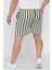 Bel Bağcıklı Çizgi Desenli Erkek Şort P-00017047 3