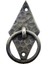 Antika Tarz Dekoratif Pirinç Dik Baklava Halka , Mobilya Kulbu - 82X41 Mm, Oksit 1
