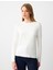 Ekru Bisiklet Yaka Uzun Kollu Düz Kesim Triko Kazak 1