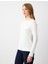 Ekru Bisiklet Yaka Uzun Kollu Düz Kesim Triko Kazak 3