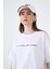 Beyaz Yazı Baskılı Oversize Pamuklu Tişört 2150-5M 4