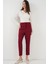 6650 Yüksek Bel Kumaş Pantolon - Bordo 3