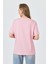 Pembe Yazı Baskılı Pamuklu Oversize Tişört 2150-6M 5