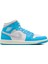 Air Jordan 1 Mid Unisex Leather Sneaker Hakiki Deri Bilekli Günlük Spor Ayakkabı Beyaz Mavi 1