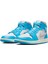 Air Jordan 1 Mid Unisex Leather Sneaker Hakiki Deri Bilekli Günlük Spor Ayakkabı Beyaz Mavi 3