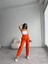 Pantolon Kapalı Cep 3 Düğme Detaylı - Orange 1