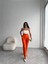 Pantolon Kapalı Cep 3 Düğme Detaylı - Orange 2