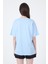 Mavi Yazı Baskılı Oversize Pamuklu Tişört 2150-32M 5