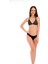 Rukomayo Siyah Beyaz Çiçek Desenli Boyundan Bağlamalı Lycra Kumaş Üçgen Bikini 1