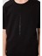 Siyah Pamuklu Yumuşak Dokulu Oversize Baskılı Erkek Çocuk T-Shirt - 11301 2